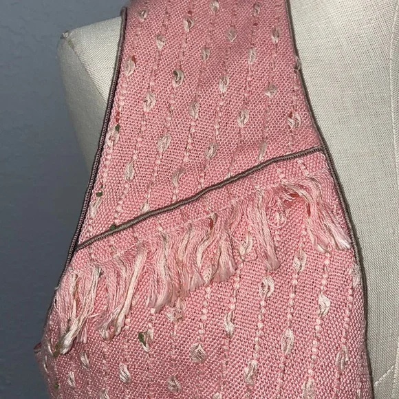 Vintage Women's Pink Tweed Suiting Vest Waistcoat size M/no size tag Cotton - Picture 4 of 8